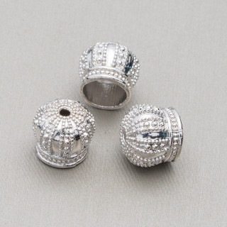 Brass Crown Cups 10mm 65τμχ Ρόδιο