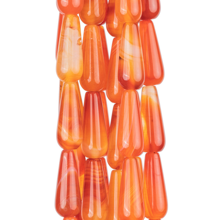 Gouttes Cornaline Rouge 8x20mm