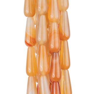 Gouttes Cornaline Rouge 8x20mm Multicolore Transparent