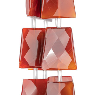 Red Carnelian Flat Faceted Trapeze 25-35x40mm