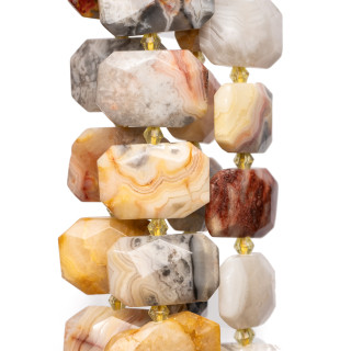 Irregular Flat Faceted Yellow Picasso Jasper 20-15mm