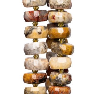 Picasso Jaspe Amarillo Rondelle Irregular Facetado 13-16mm