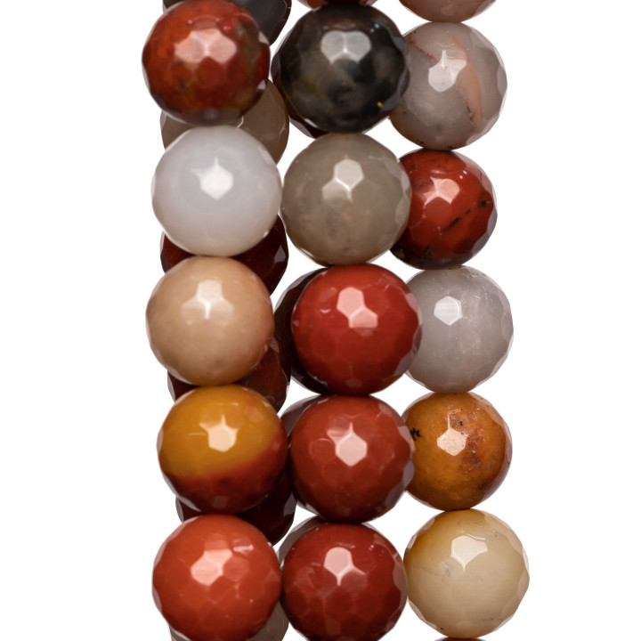 Jaspe Rouge Multicolore Facette 08mm