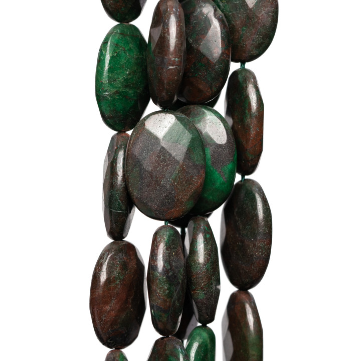 Jaspe Turmalinado Oval Plano Facetado 18x25mm
