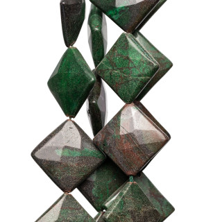 Jaspe Tourmaliné Losange Plat Facette 15mm