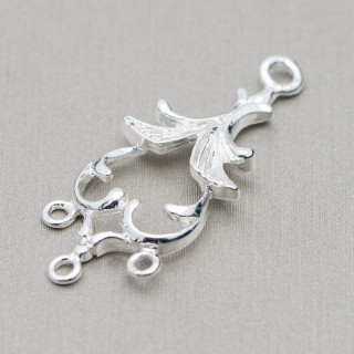 Conector espaciador Araña de latón 13x33mm 60pcs Plata