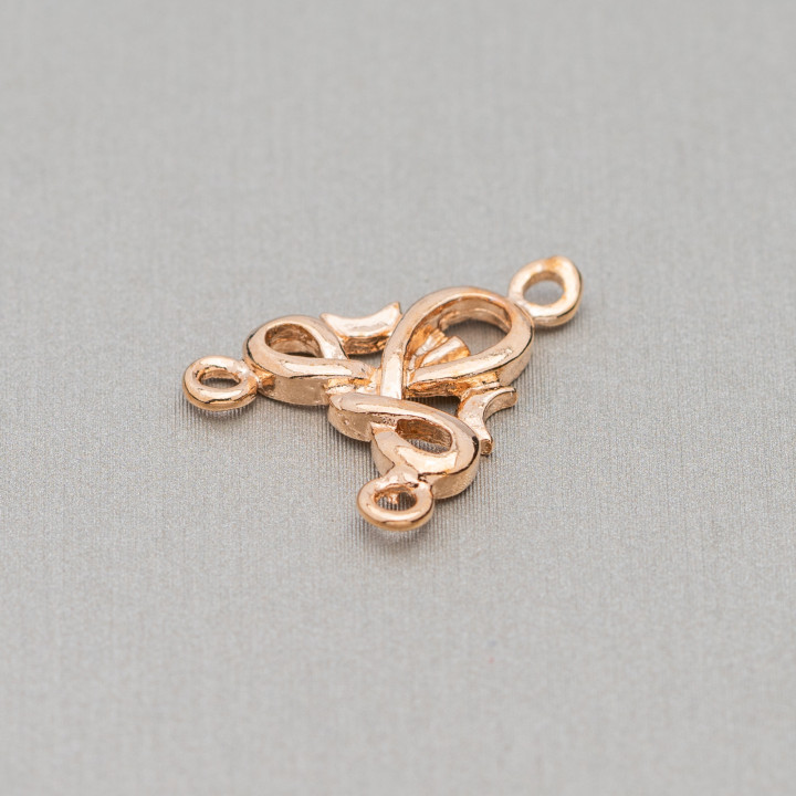 Distanziatore Connettore Di Ottone Chandelier 15x18mm 80pz Oro Rosa