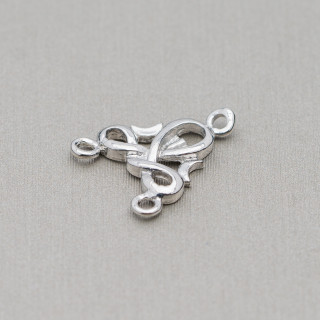 Entretoise Connecteur Laiton Lustre 15x18mm 80pcs Rhodium