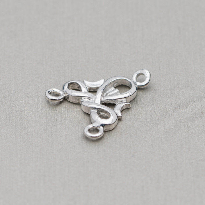 Conector espaciador Araña de latón 15x18mm 80pcs Rodio