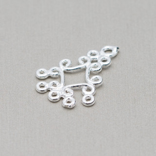 Conector espaciador Araña de latón 15x22mm 80pcs Plata