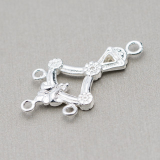 Conector espaciador Candelabro de latón 15x28mm 70pcs Plata