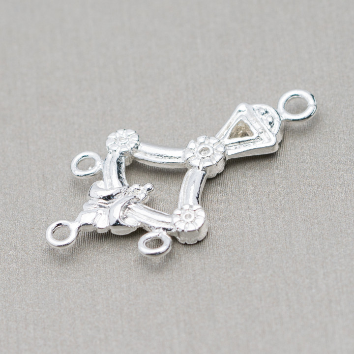 Entretoise Connecteur Laiton Lustre 15x28mm 70pcs Argent