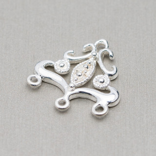 Ορειχάλκινος σύνδεσμος πολυελαίου Spacer 21x21mm 50τμχ Ασημί