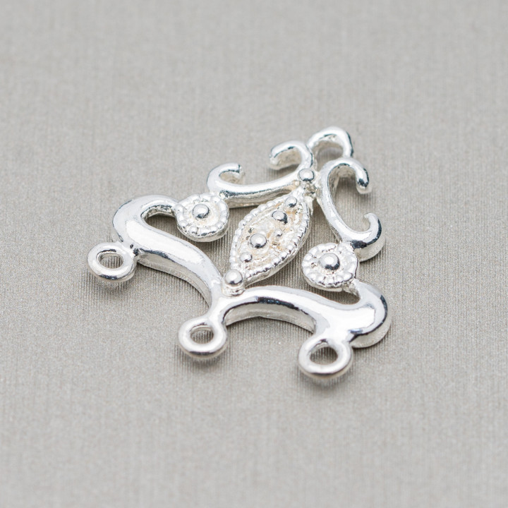 Entretoise Connecteur Laiton Lustre 21x21mm 50pcs Argent