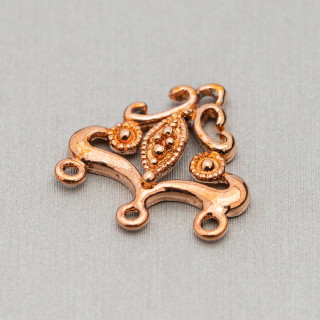 Conector espaciador Candelabro de latón 21x21mm 50pcs Oro rosa oscuro