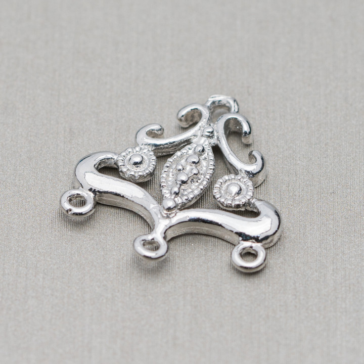 Entretoise Connecteur Laiton Lustre 21x21mm 50pcs Rhodium