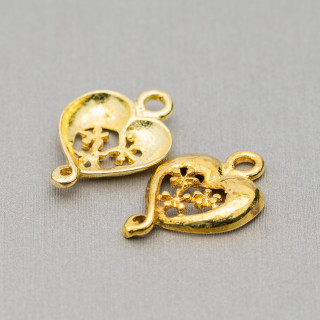Conector Espaciador Latón Corazón 13x20mm 80pcs Dorado