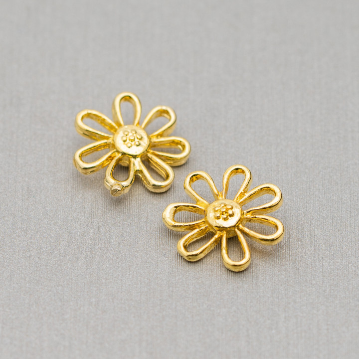 Abstandsverbinder Messing Blume Gänseblümchen 12x12mm 110St Golden