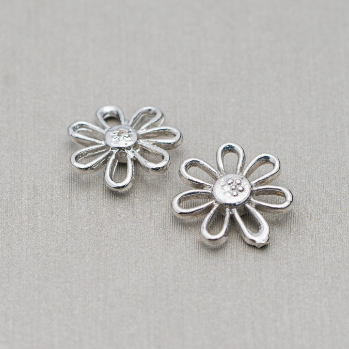 Conector Espaciador Latón Flor Margarita 12x12mm 110pcs Rodio