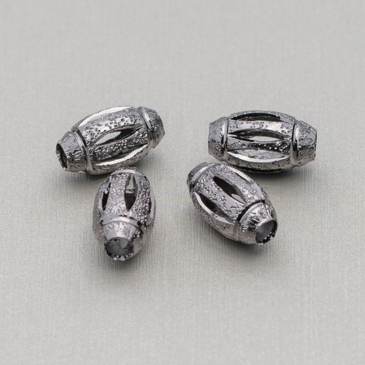 Entretoise ovale en laiton Graffiti 07x12mm avec trou de 3mm de large 60gr 125pcs env. Bruni