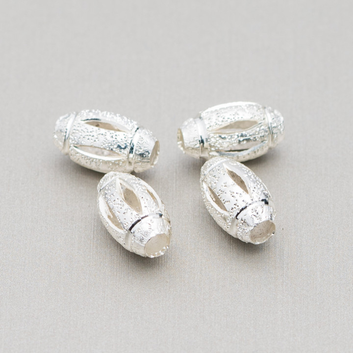 Graffiti-Abstandshalter aus Messing, oval, 08 x 15 mm, mit 3 mm breitem Loch, 60 g, 90 Stück, ca. Versilbert