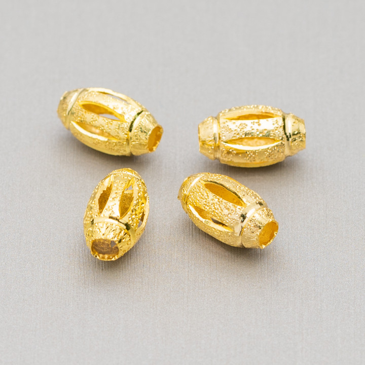 Graffiti-Abstandshalter aus Messing, oval, 08 x 15 mm, mit 3 mm breitem Loch, 60 g, 90 Stück, ca. Gold