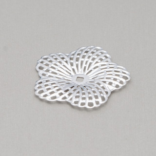 Filigrane Laiton Fleur 36mm 22pcs Rhodié