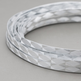 Flacher bearbeiteter Aluminiumdraht 5,0x1,0mm 55gr 5mt Silber