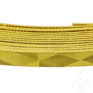 Flacher bearbeiteter Aluminiumdraht 5,0x1,0mm 55gr 5mt 18k Gold