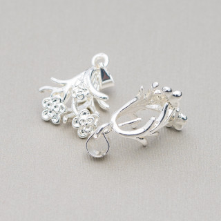 Ganchos Para Colgantes De Flores De Bronce 32pcs Plata