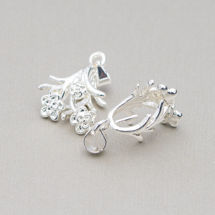 Ganchos Para Colgantes De Flores De Bronce 32pcs Plata