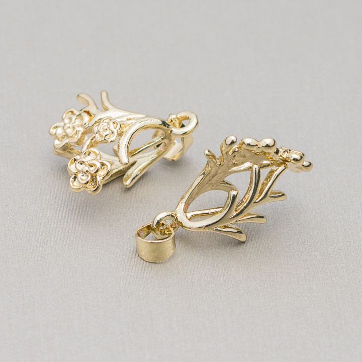 Ganchos Para Colgantes De Flores De Bronce 32pz Dorado