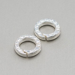 Haken aus geschmiedetem Messing, rund, 20 mm, 16 Stück, Silber