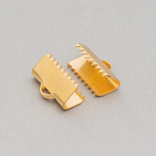 Steel Hook and Loop Fastener for Leather and Cord 13mm Gold Plated 80pcs