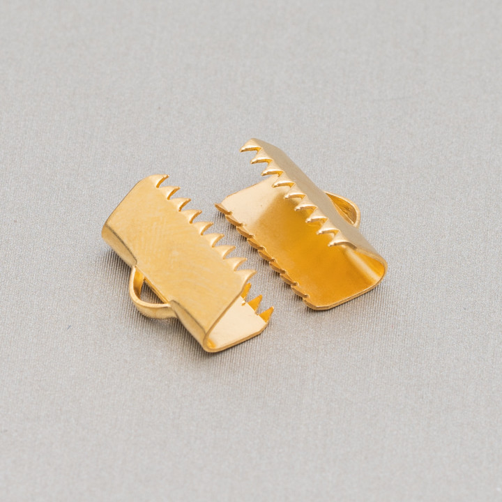 Crochet en acier et ruban de fermeture pour cuir et corde 13mm plaqué or 80pcs