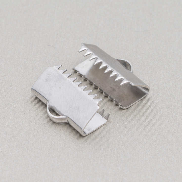 Steel Hook and Loop End Closure for Leather and Rope 15mm 100pcs