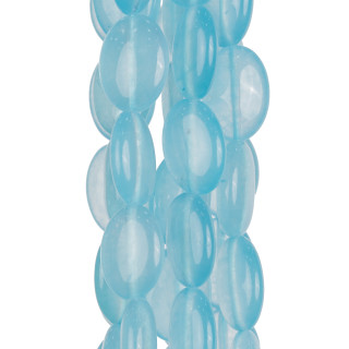 Jade Céleste Ovale Plat 12x16mm