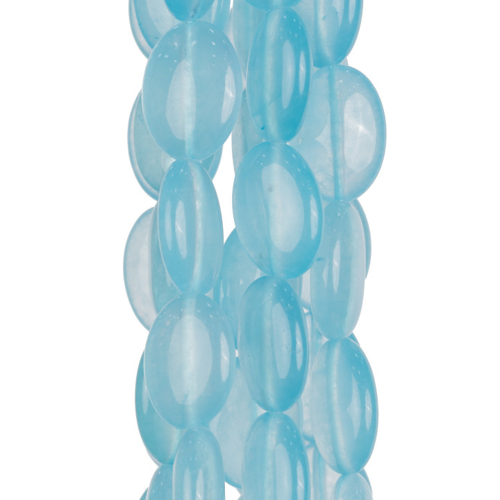 Giada Celeste Ovale Piatto 12x16mm