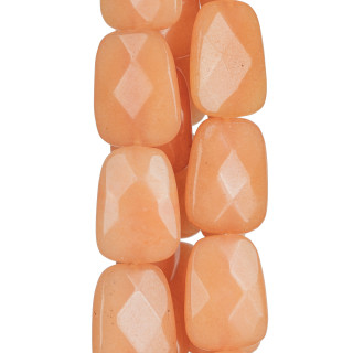 Unregelmäßige hellorange Jadeplatte 18x25mm