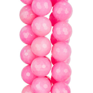 Jade Fuchsia Facette 18mm Rose Clair