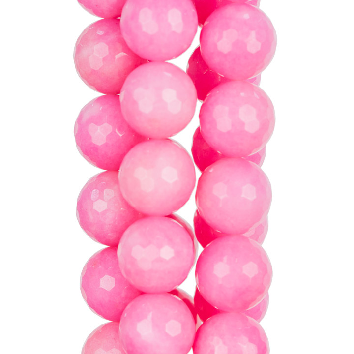 Facettierte Fuchsia Jade 18mm Klares Rosa