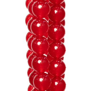 Jade Helado Rojo Redondo Liso 10mm