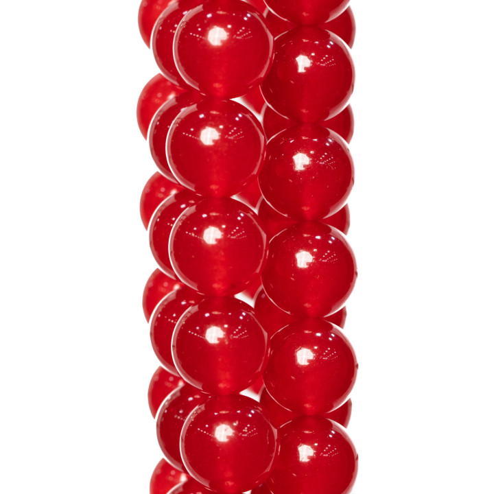 Icy Jade Rot Rund Glatt 10mm