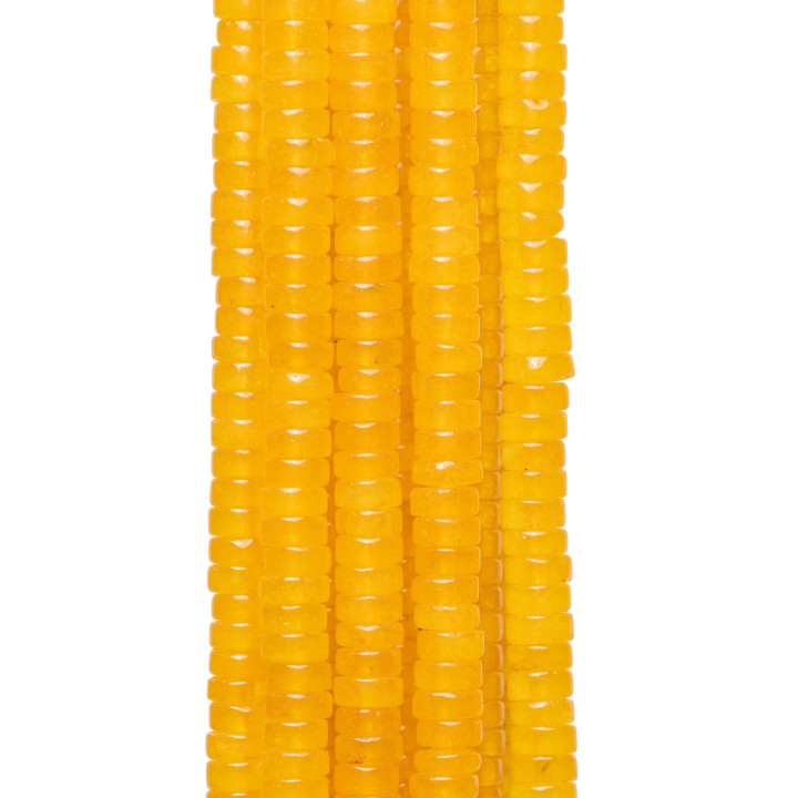 Rondelles Tubulaires Lisses Jade Jaune 4x2mm