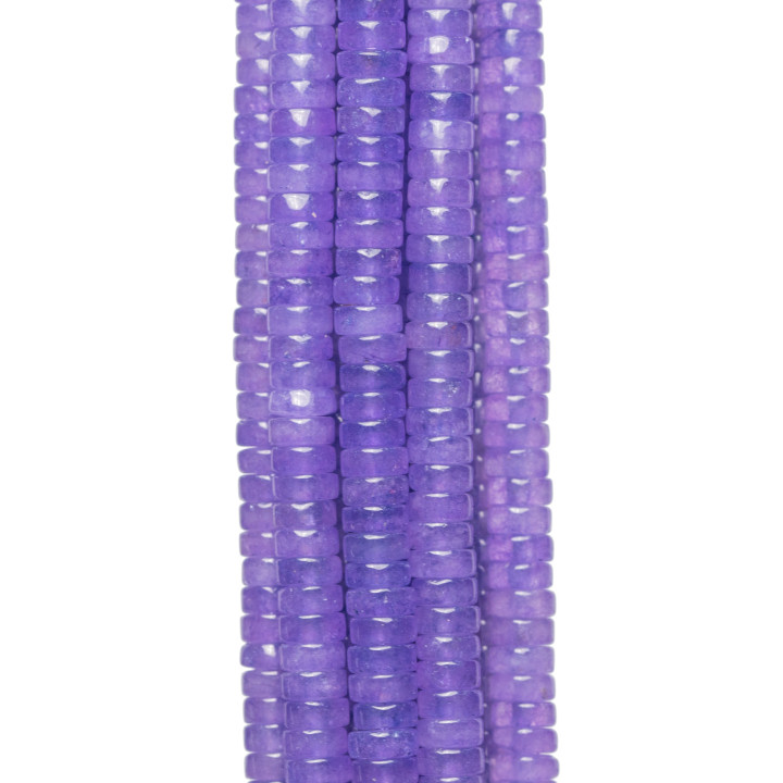 Rondelles Tubulaires Lisses Jade Violet 4x2mm