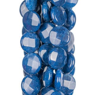 Jade Saphir flach rund facettiert 18mm