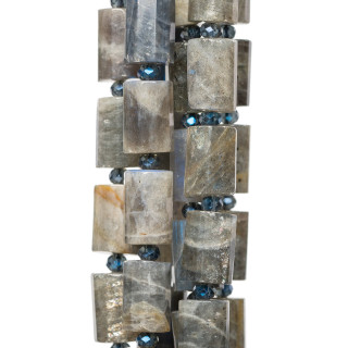 Cilindro Labradorita Gris Prisma Facetado 10x14mm