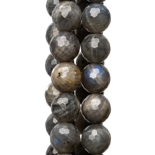 Labradorite Grigio Perlina Tonda Sfaccettata (AAA) 14mm