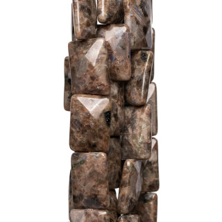 Labradorite Marron Plat Rectangle Facette 18x25mm
