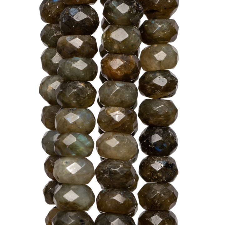 Labradorita Verde Cruda Rodaja Facetada 08x05mm